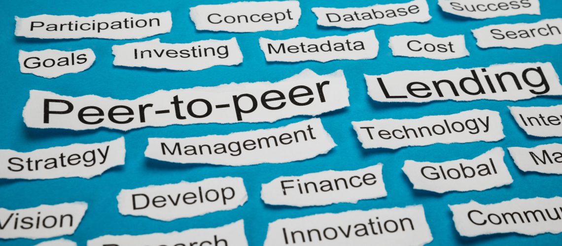 Peer-to-peer And Lending Text On Piece Of Paper Salient Among Other Related Keywords